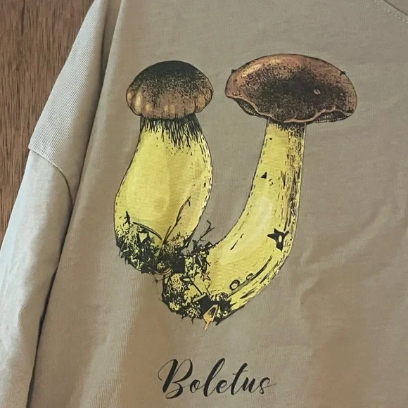 Mens Size XL Mushroom Tshirt Premium Heavy Cotton Boxy Fit Print Tee - Picture 5 of 10